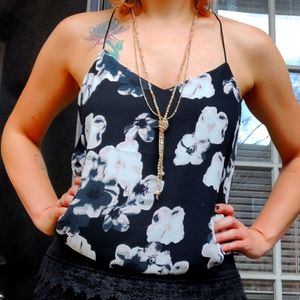 Express Factory floral V neck reversible cami, size S/M